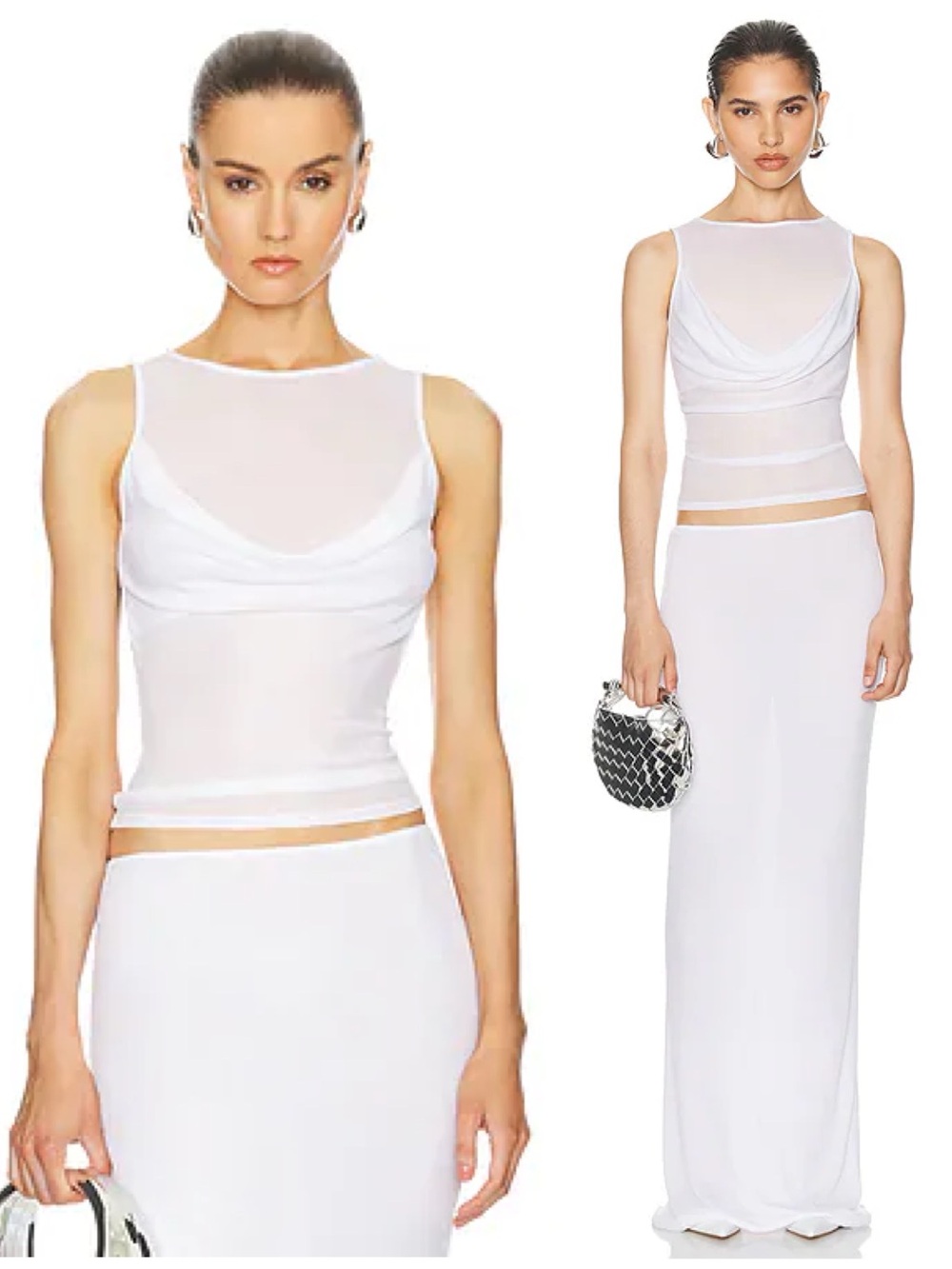 NWT Helsa Sheer Knit Draped Tank Top Size Women’s Medium
